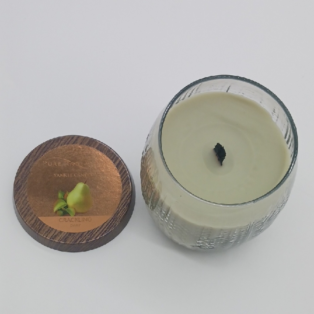 Yankee Candle Pure Radiance Crackling Pear 10oz. Candle - Burned Once